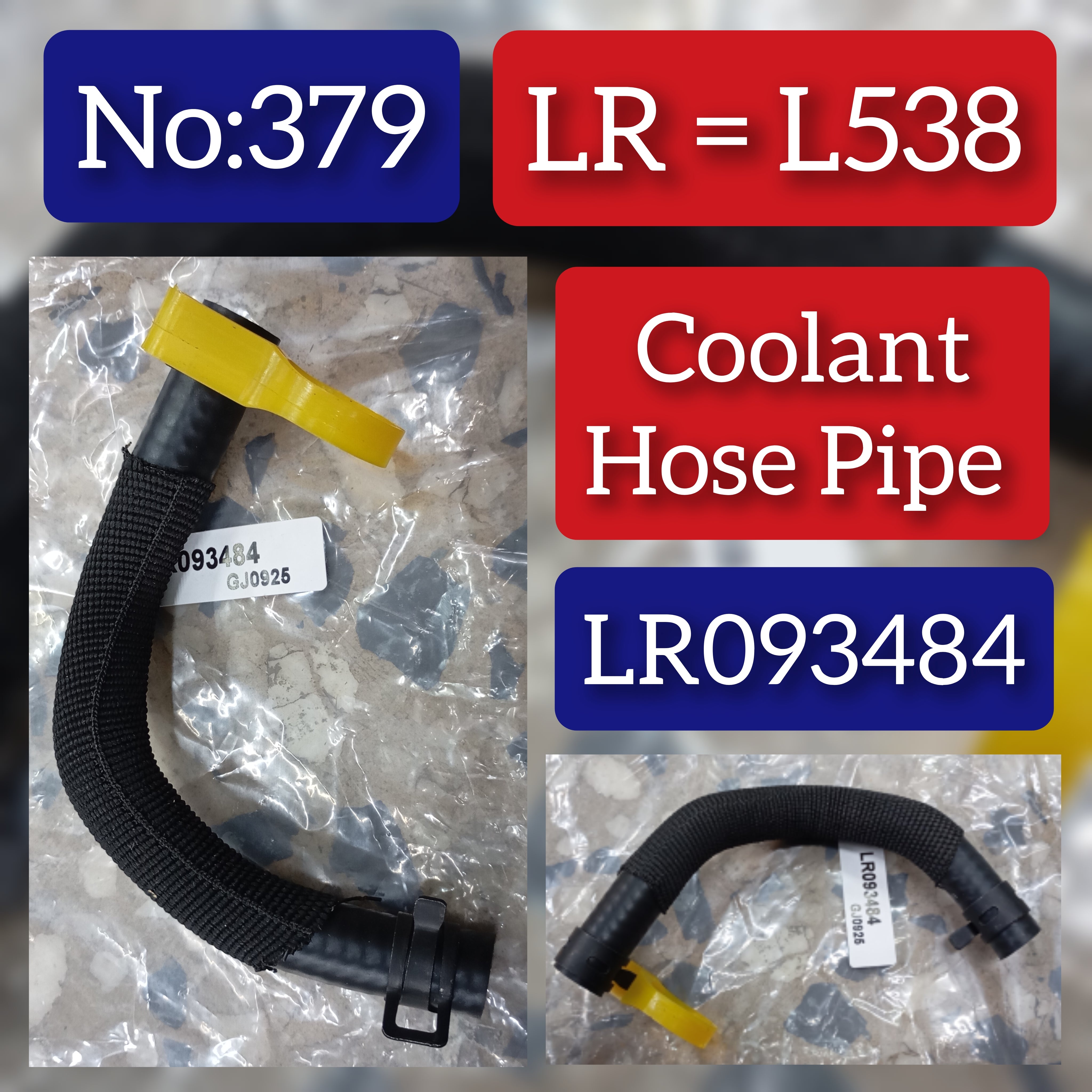 Engine Coolant Hose LR093484 Compatible With Range Rover Velar L560