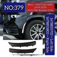 Front Bumper Wheel Arch Trim Grill Set Left 1678855703 & Right 1678855803 Compatible With Mercedes Benz W167 GLE (2019-24) Tag No.379