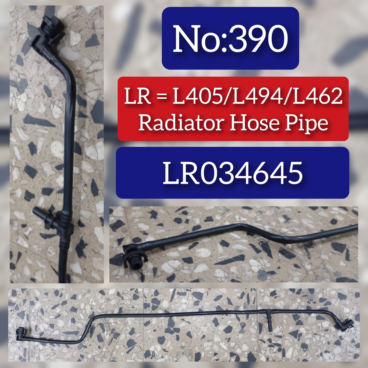 Coolant Radiator Hose LR034645 Compatible With LAND ROVER DISCOVERY V (L462) &  RANGE ROVER IV (L405) & RANGE ROVER SPORT II (L494) Tag.390