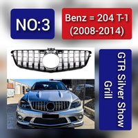 Silver Show Grill Compatible With Mercedes  Benz C-CLASS 204 T-1 (2008-2014) GTR Tag 3