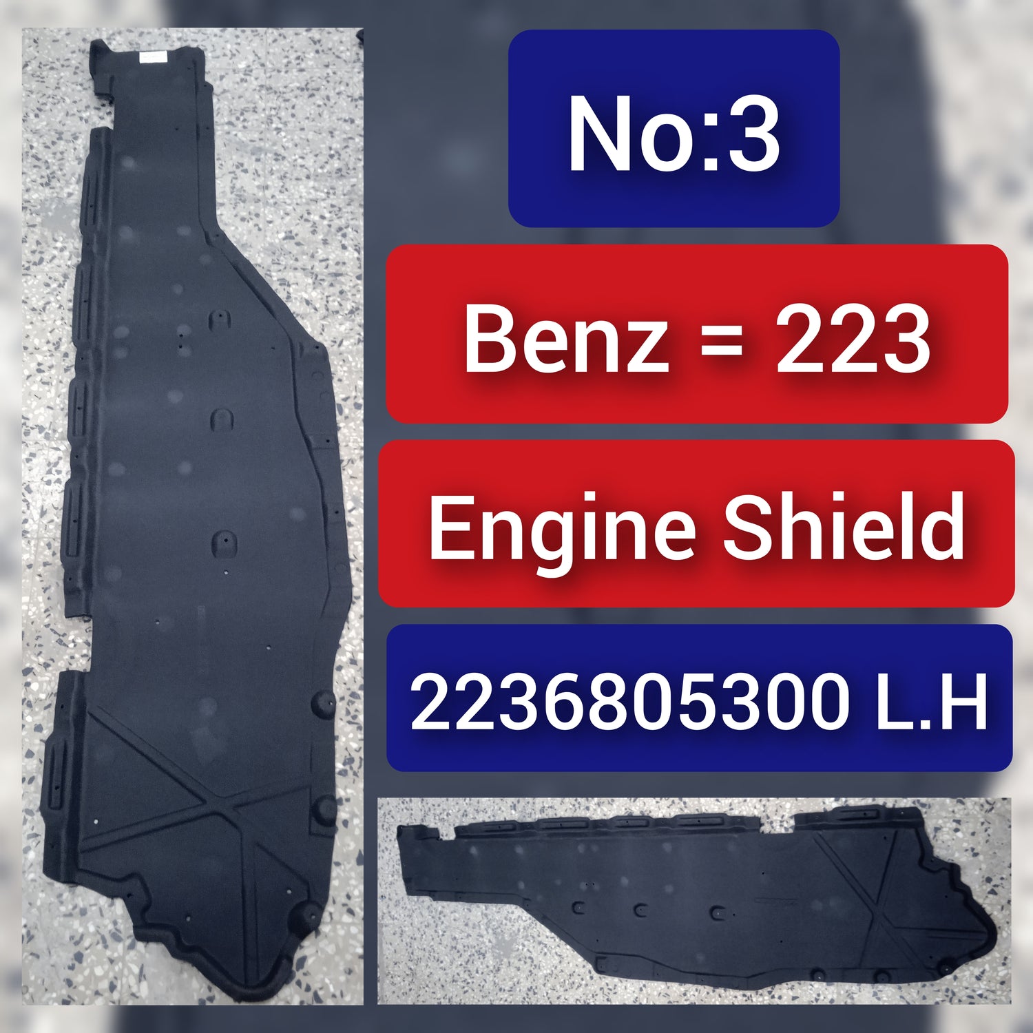 Left Floor Pan Splash Shield 2236805300 Compatible With MERCEDES-BENZ S-CLASS W223 Tag No.3