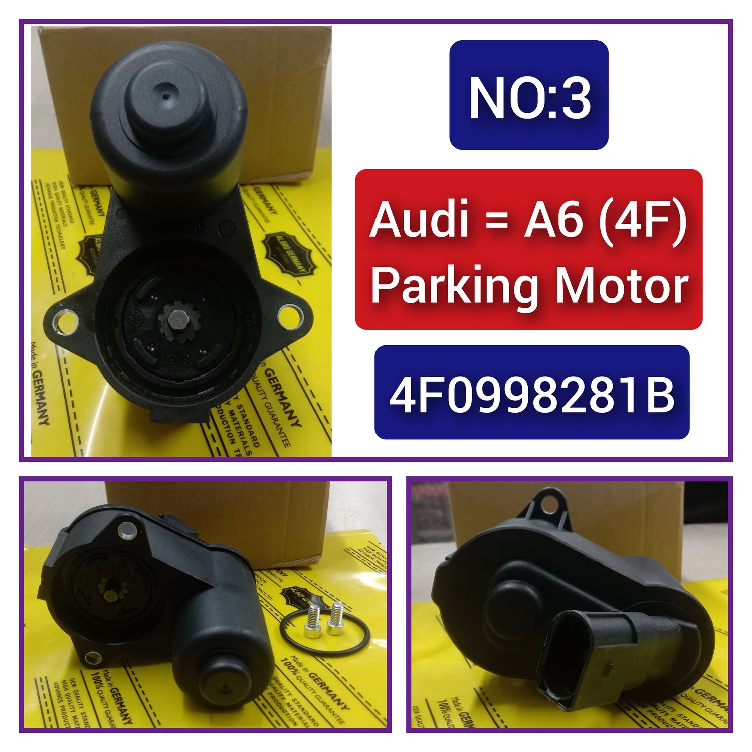 Electric Parking Brake Actuator 4F0998281B 4F0998281A Compatible With AUDI A6 4F Tag-PM-03