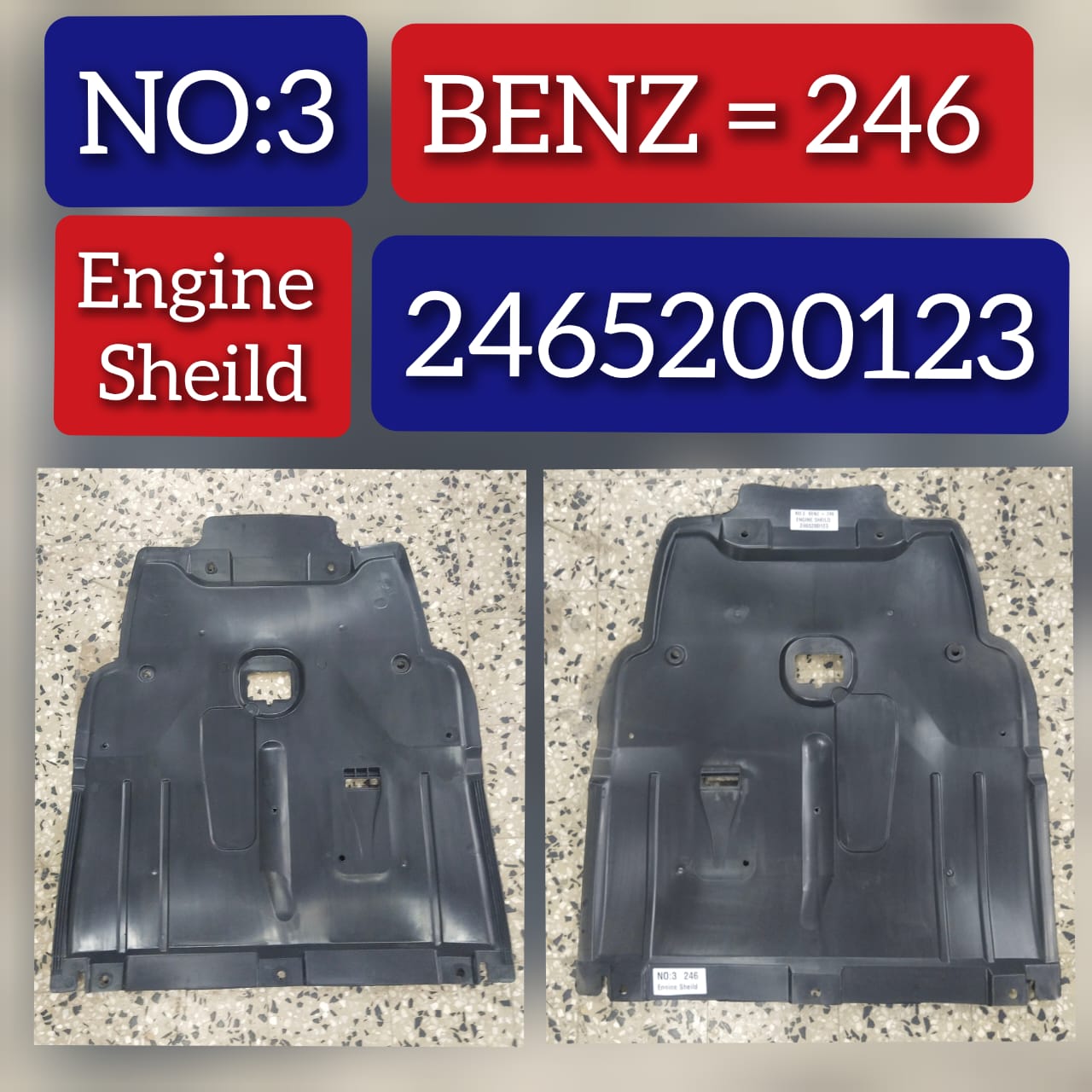 Engine Under Cover Lower Shield 2465200123 Compatible With MERCEDES-BENZ B-CLASS W246 Tag No.3