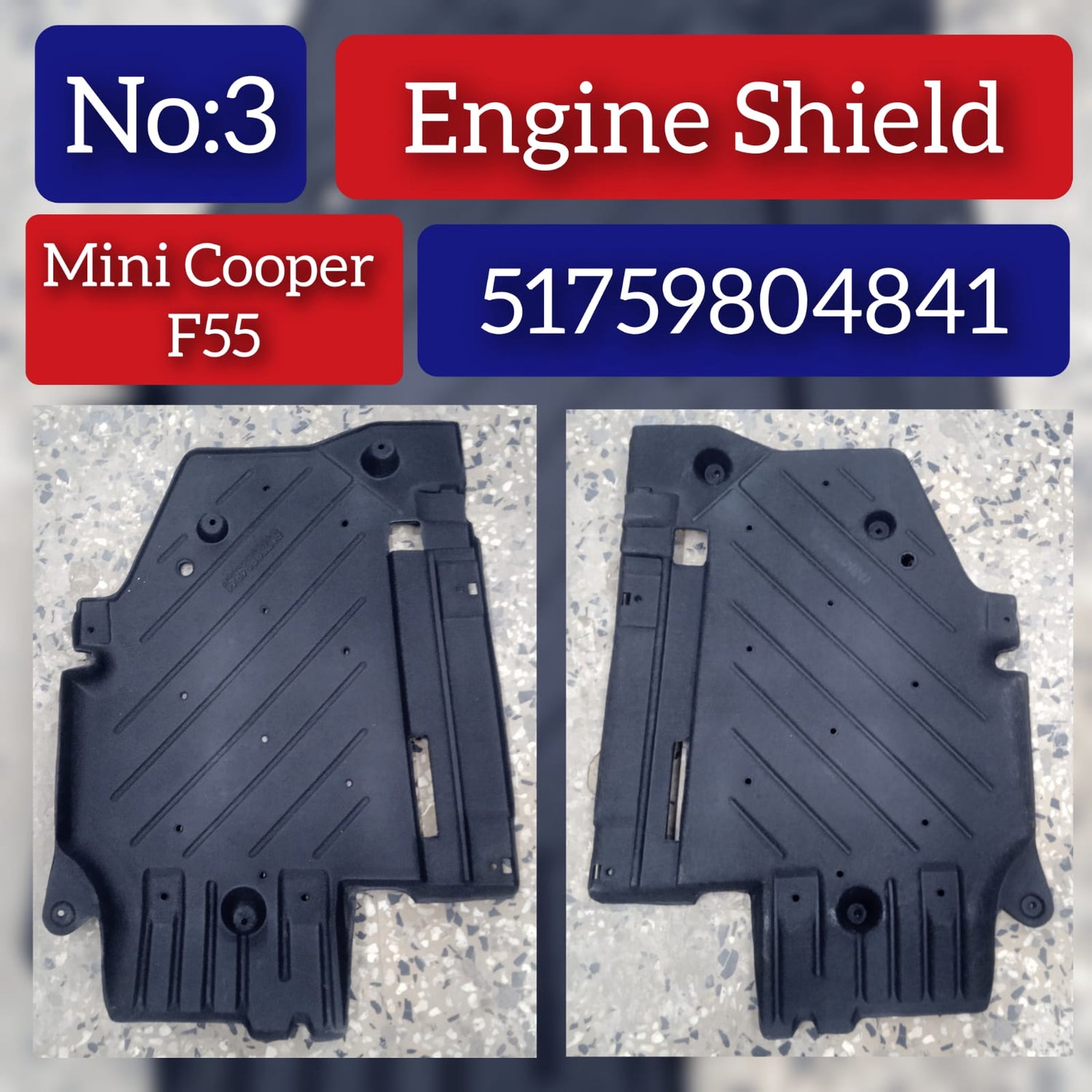 Underside Paneling - Rear Right 51759804841 Compatible with MINI F55 Tag No.3