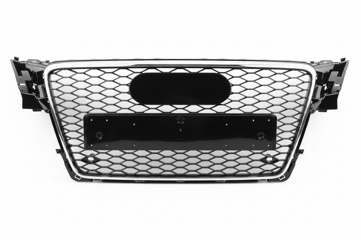 Show Grill  Compatible With Audi A4 B8(2009-12) RS4 Black Chrome Tag 3