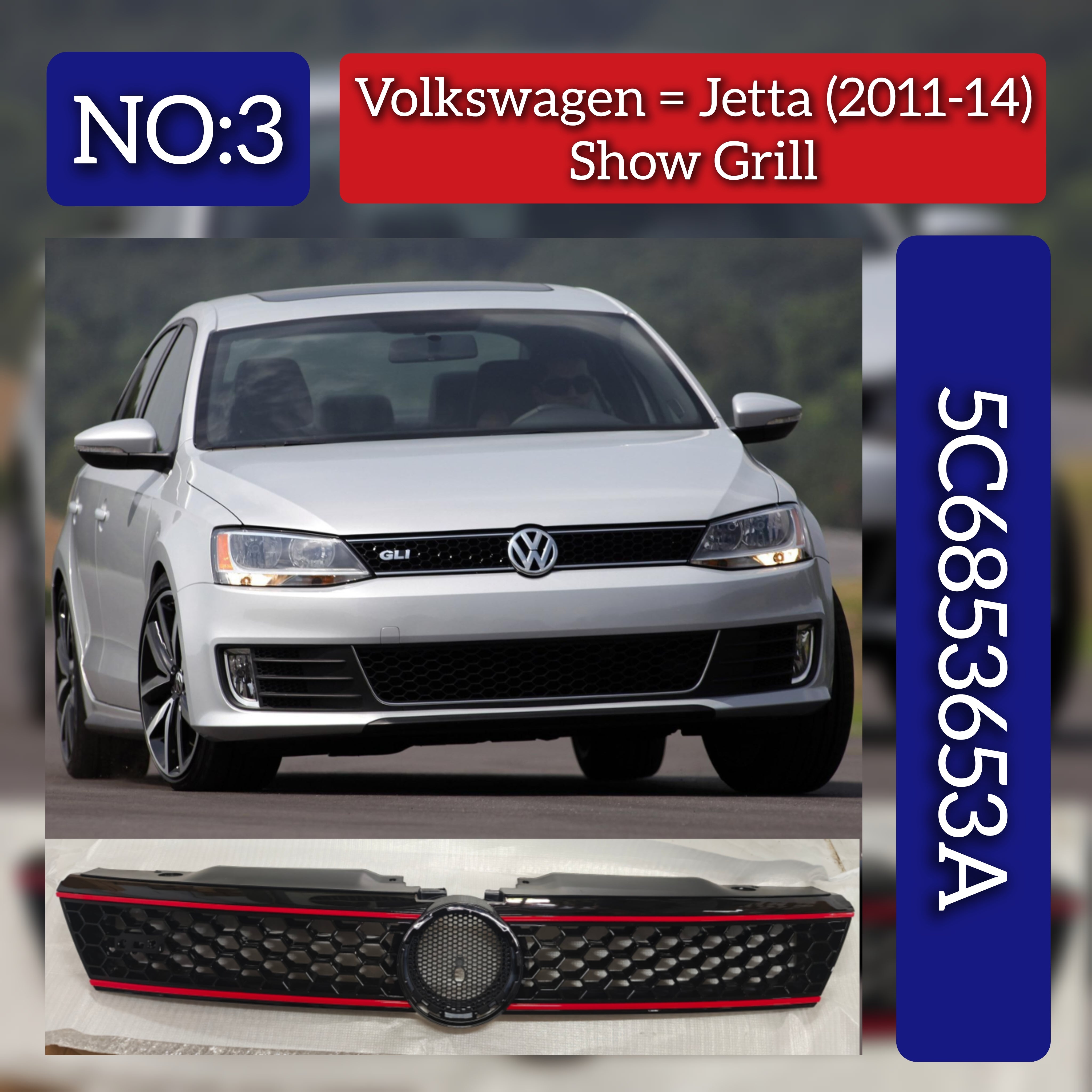 Front Bumper Show Grill 5C6853653A Compatible With Volkswagen  For JETTA Tag No.3