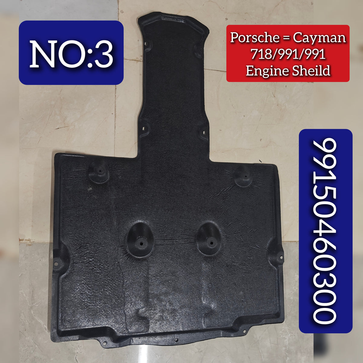 Engine Shield 99150460300 Compatible With Porsche Cayman 718 (2017-2025) Tag No.3