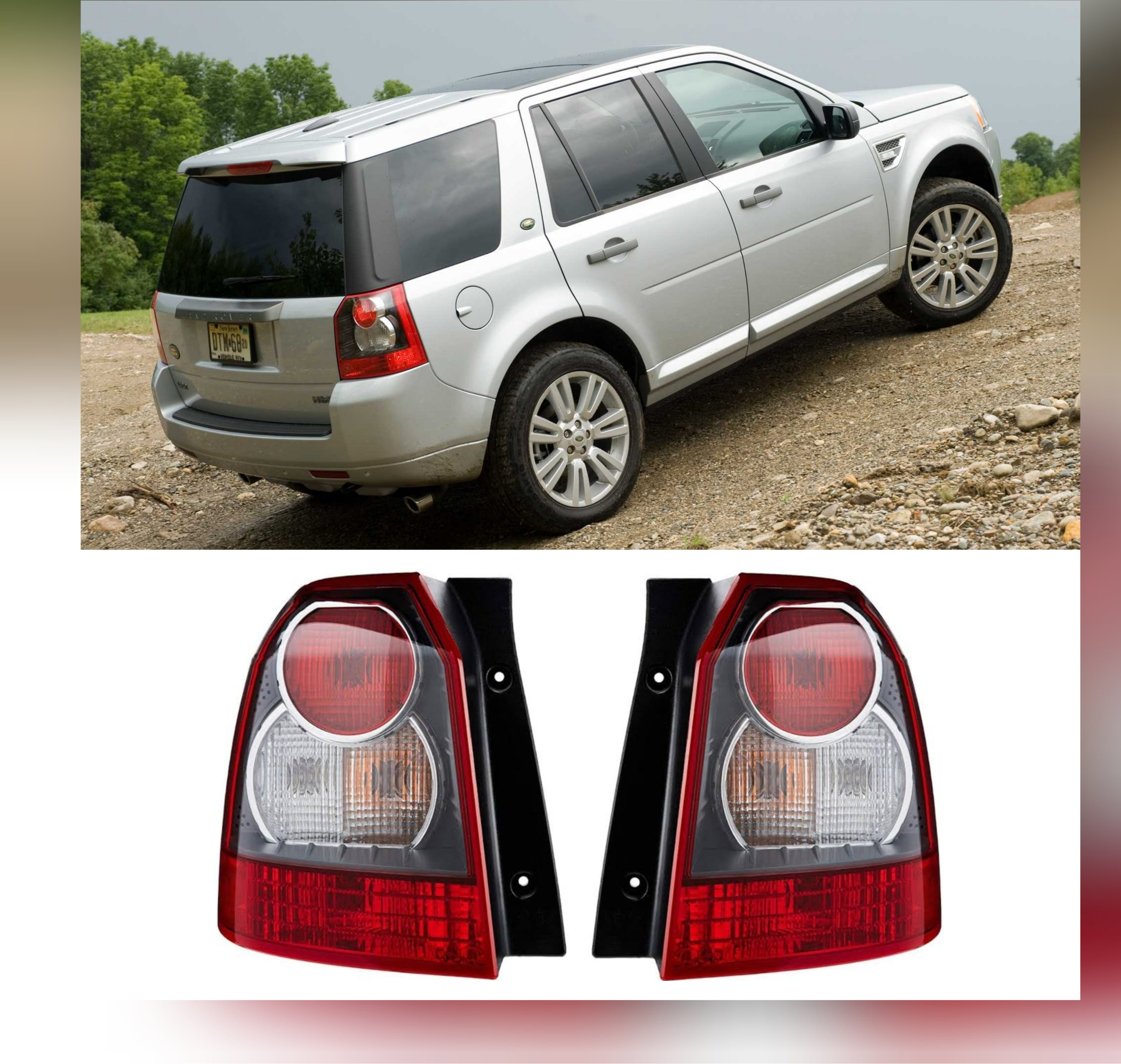 Tail Light Assy Set Left LR025607 LR006130 LR008035 XFB500030 & Right LR025606 LR006128  LR008033 LR018441 LR023968 XFB500020 Compatible With Land Rover 2 Free Lander 2 (2007-2008) Tag No.3