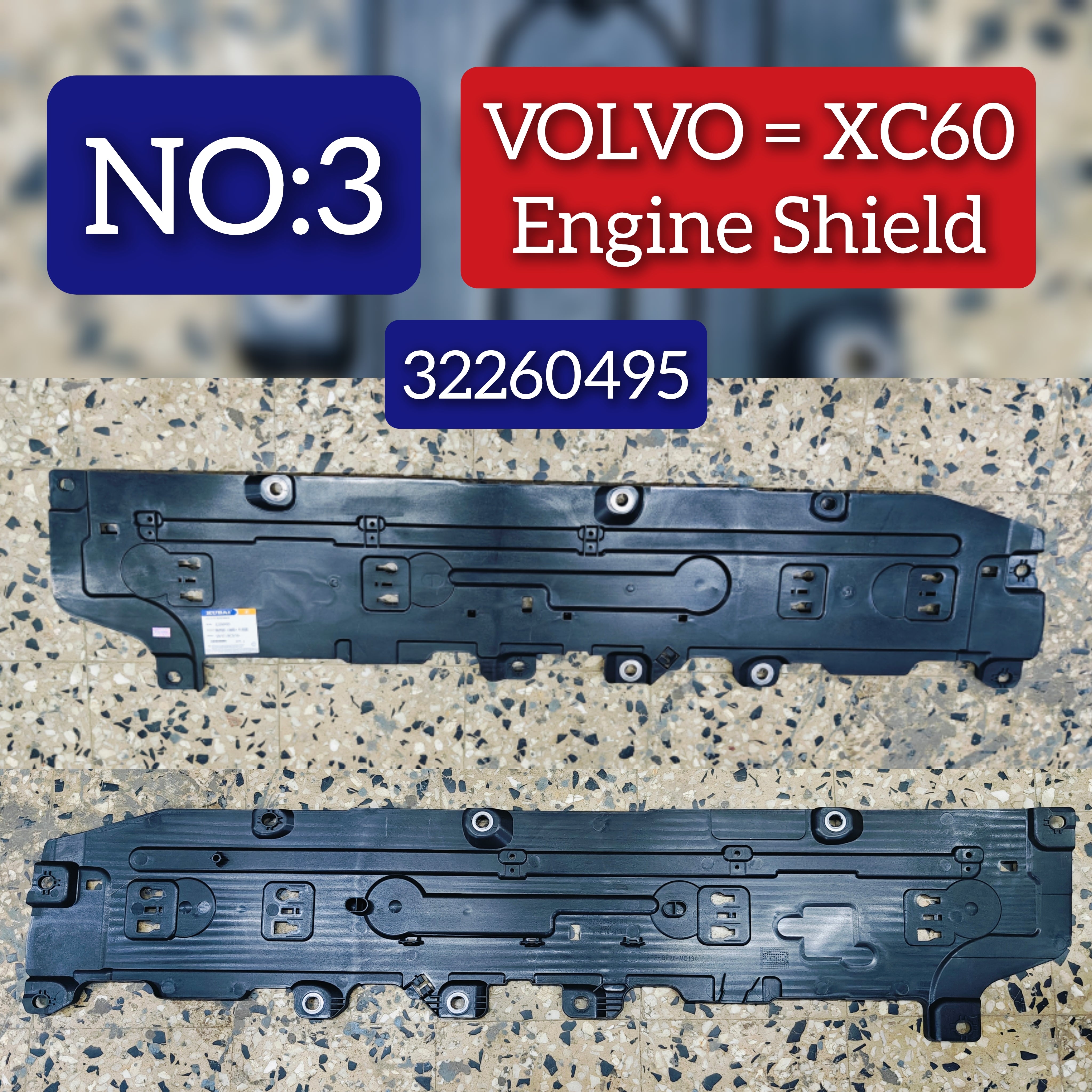 Engine Hood Insulation Pad 32260495 Compatible With VOLVO  Volvo XC60 & VOLVO XC60 II (246) Tag  No.3