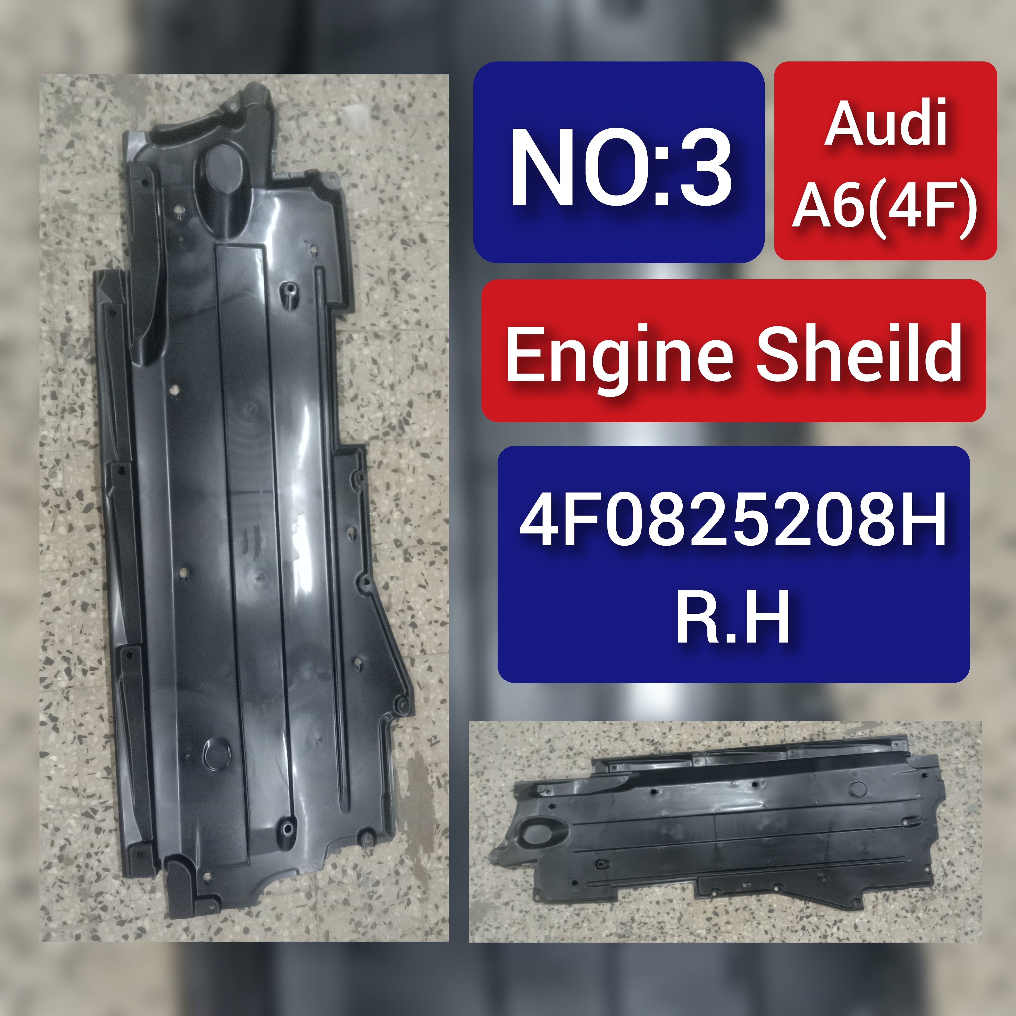 Front Underbody Trim Right 4F0825208H Compatible With AUDI A6 4F Tag No.3