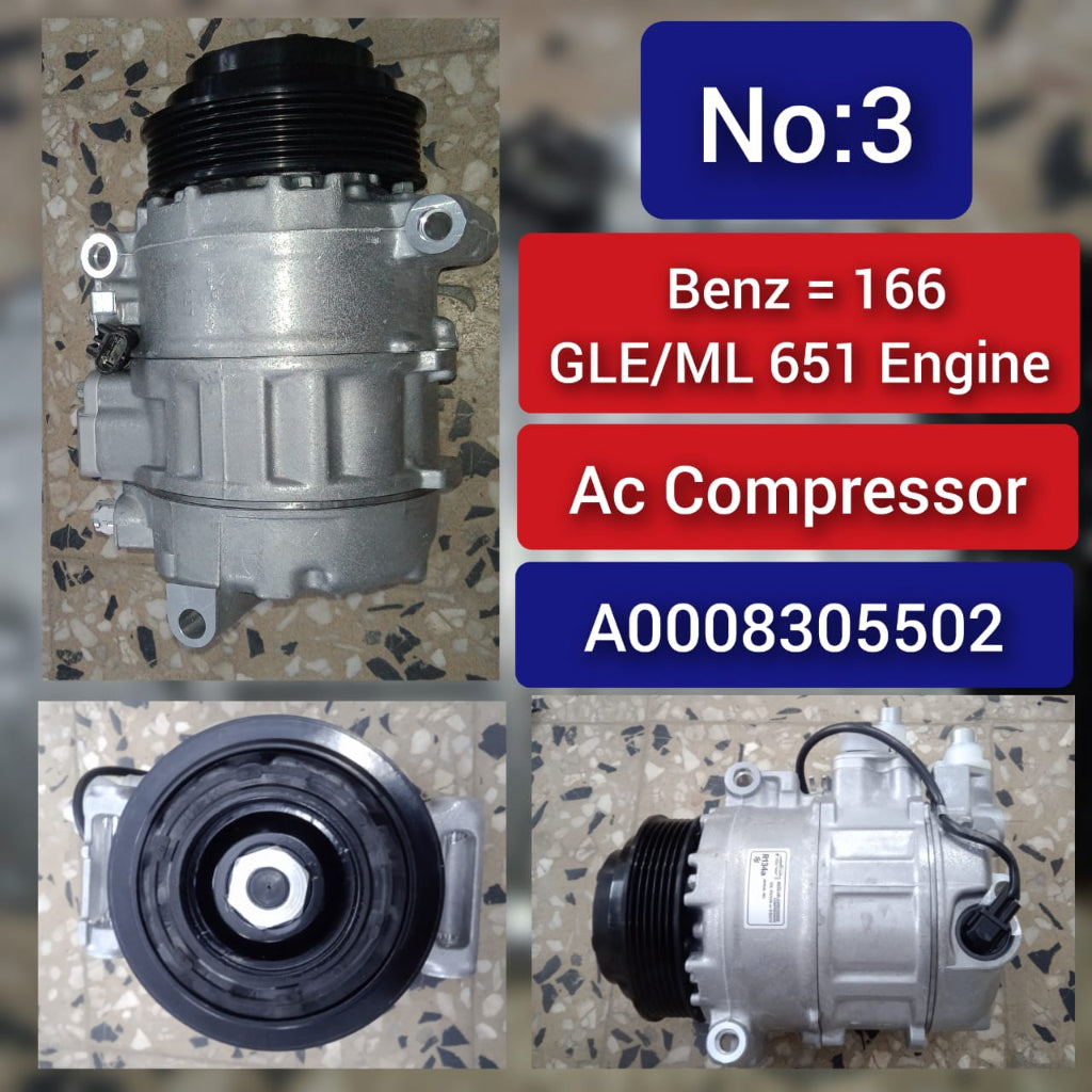 AC Compressor A0008305502 0008303501 A0008303501 Compatible with MERCEDES-BENZ GLE (W166) &  GLS (X166) & M-CLASS (W166)(651)