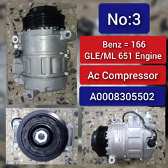 AC Compressor A0008305502 Compatible with MERCEDES-BENZ GLE (W166) &  GLS (X166) & M-CLASS (W166)(651)