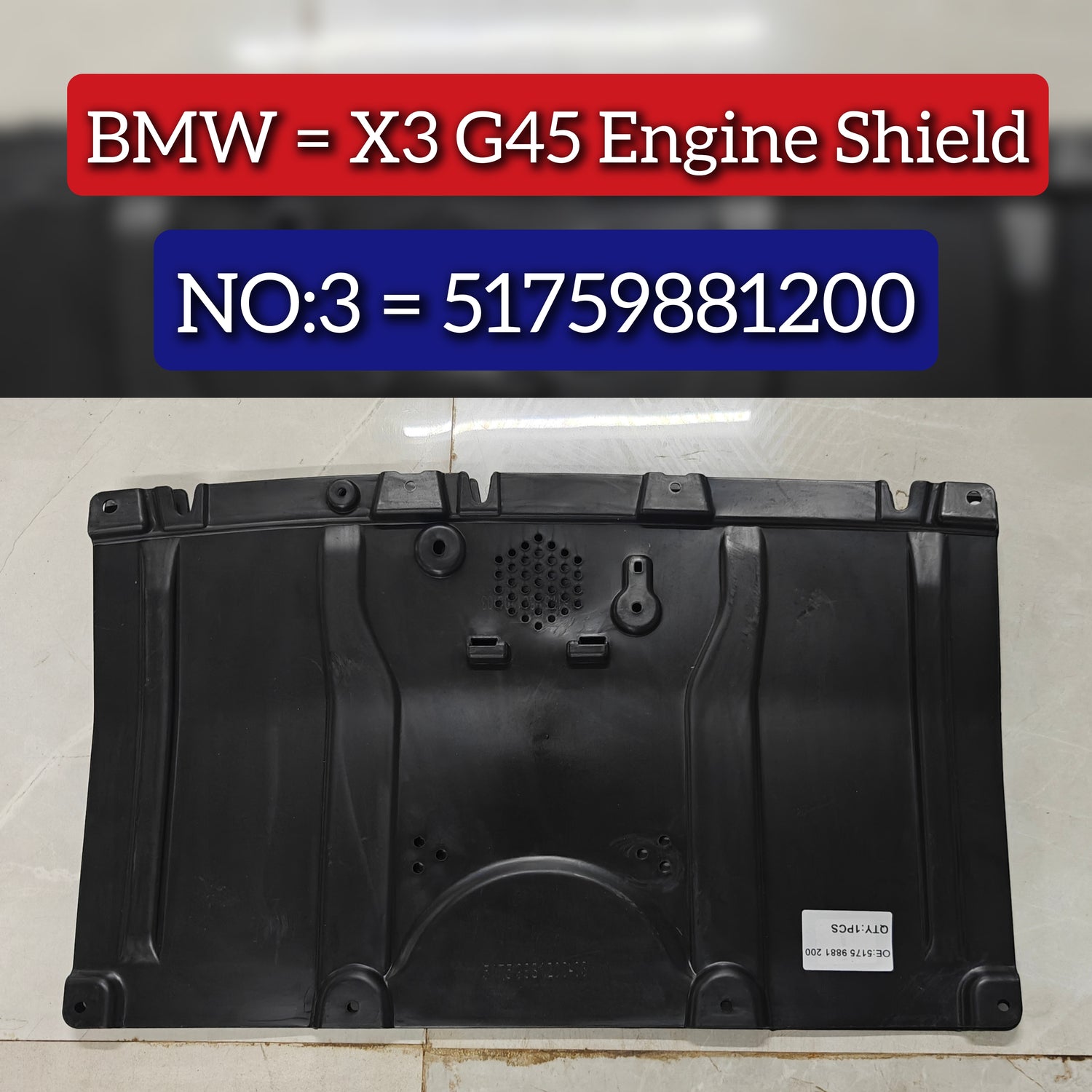 Engine Shield 51759881200 Compatible With BMW X3 G45 Tag No.03