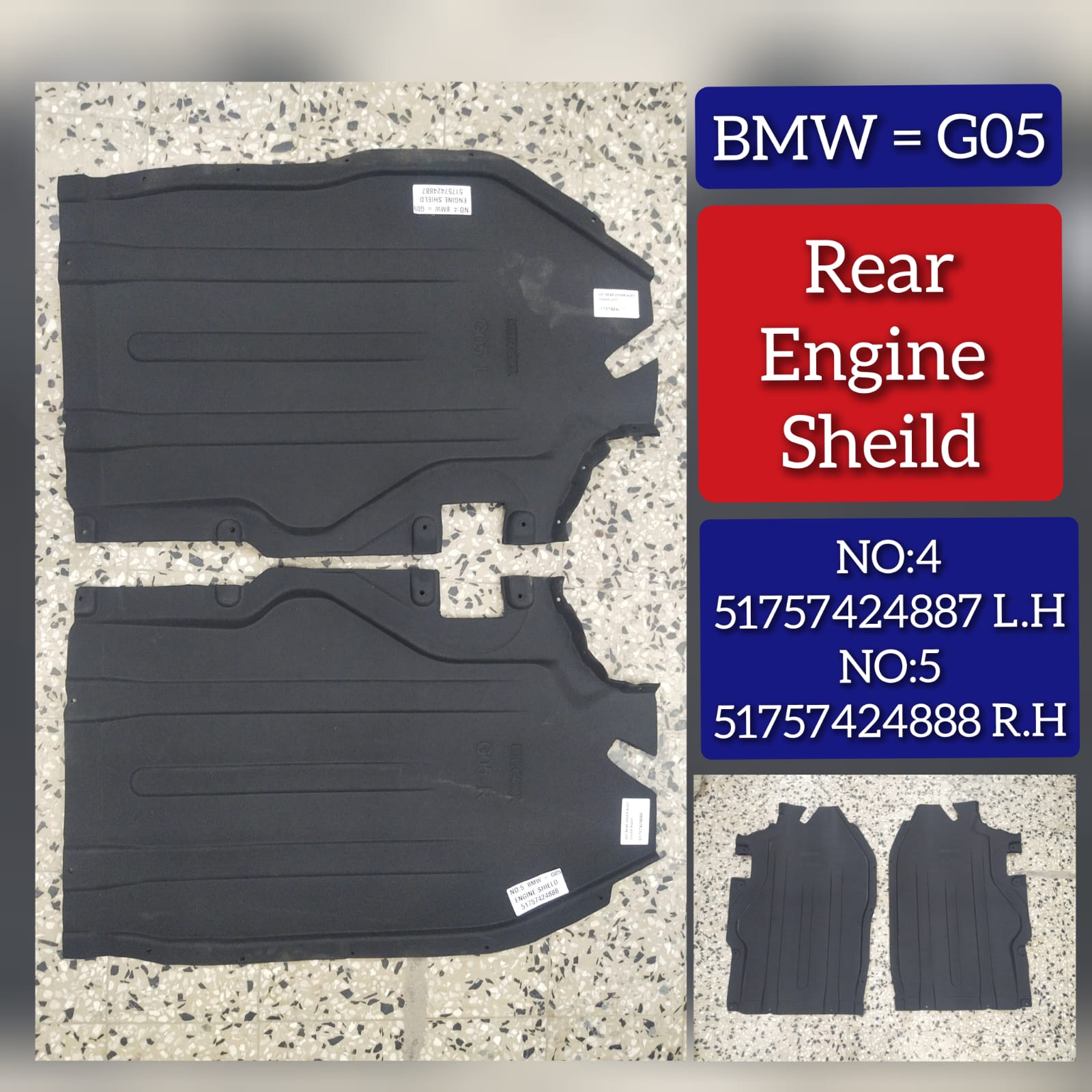 Under Shield For Tank Right 51757424888 Compatible with BMW X5 G05 Tag No.5