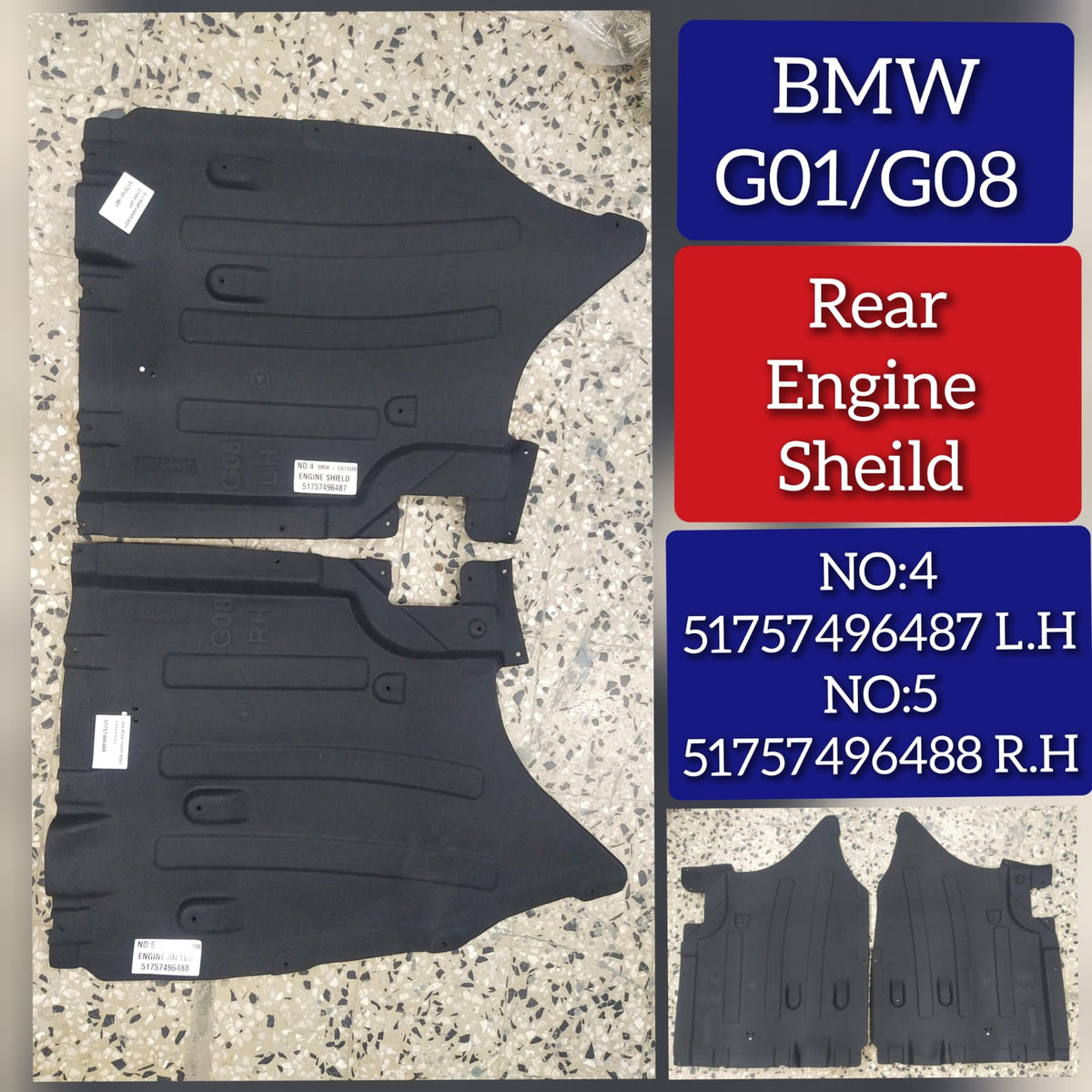 Underbody Shield Panel Left 51757496487 Compatible with BMW X3 G01 & G08 Tag No.4