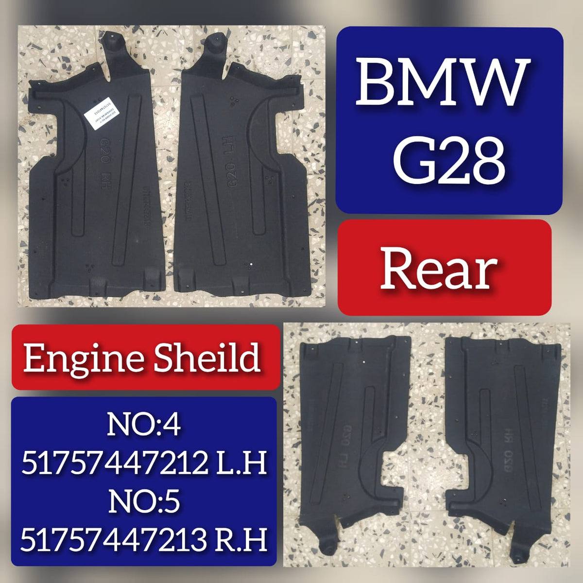 Under-Shield For Tank Right 51757447213 Compatible with BMW 3 Series G28 Tag No.5