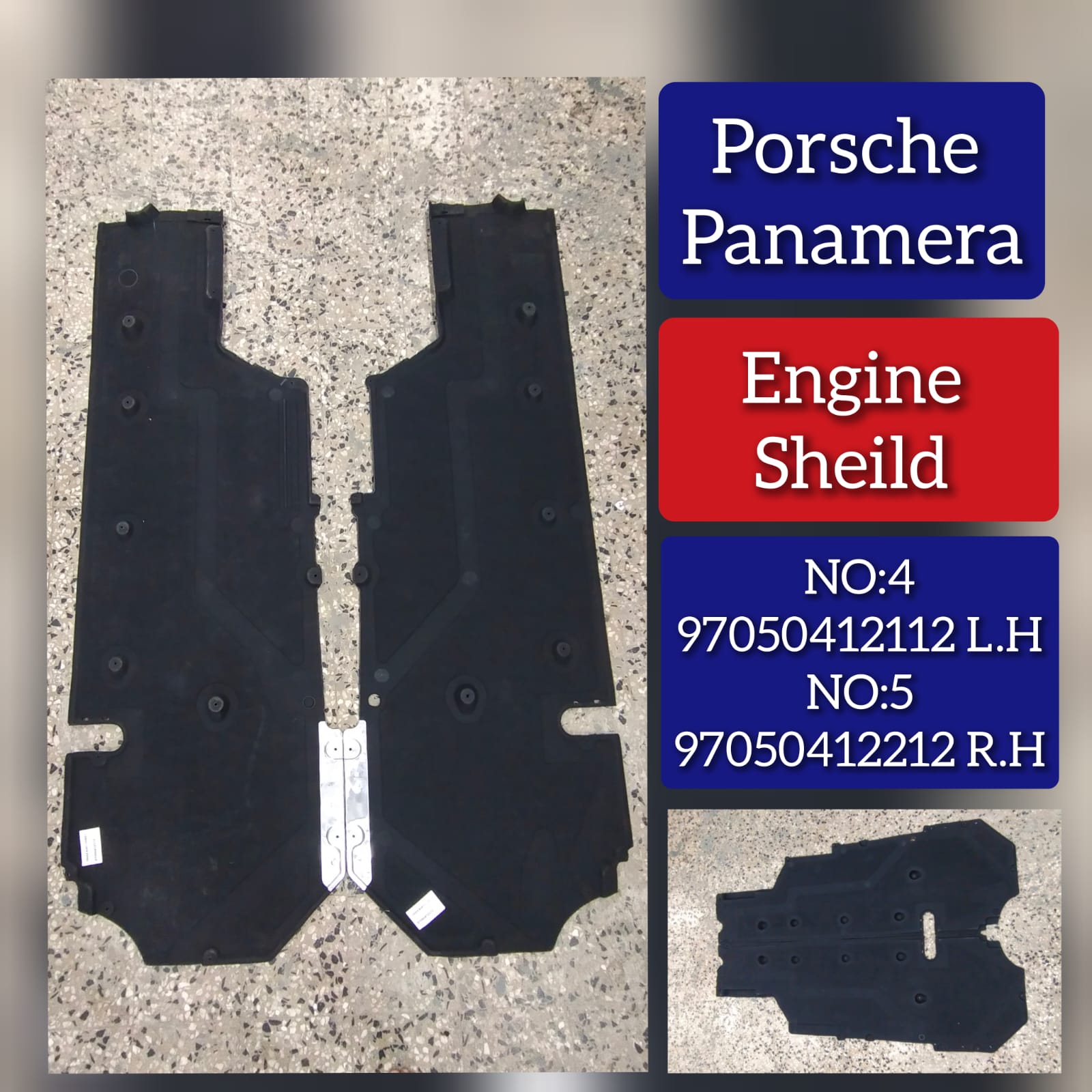 Floor Pan Splash Shield Front 97050412112 Compatible with Porsche Panamera Tag No.4