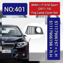 Fog Lamp Cover Compatible With BMW 5 Series F10 2011-2016 Fog Lamp Cover Left 51117906197 & Right 51117906198 Tag-FC-401