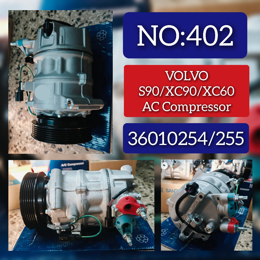 AC Compressor 36010254 31332528 31404446 Compatible With VOLVO XC60 II (246) & XC90 II (256) S60 II (134) & S90 II (234)