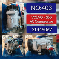 AC Compressor 31449067 36010449 36011415 Compatible With VOLVO S60 II (134) & XC60 I SUV (156)