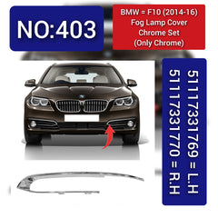 Fog Lamp Chrome Compatible With BMW 5 Series F10 2014-2016 Fog Lamp Chrome Left 51117331769 & Right 51117331770 Tag-FC-403