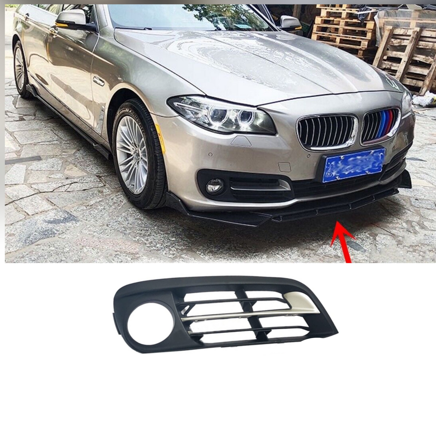 Fog Lamp Cover With Chrome  Fog Lamp Cover Without Chrome Left 51117331729 & Right 51117331730 Compatible With BMW 5 Series F10 2011-2014 Tag No :404