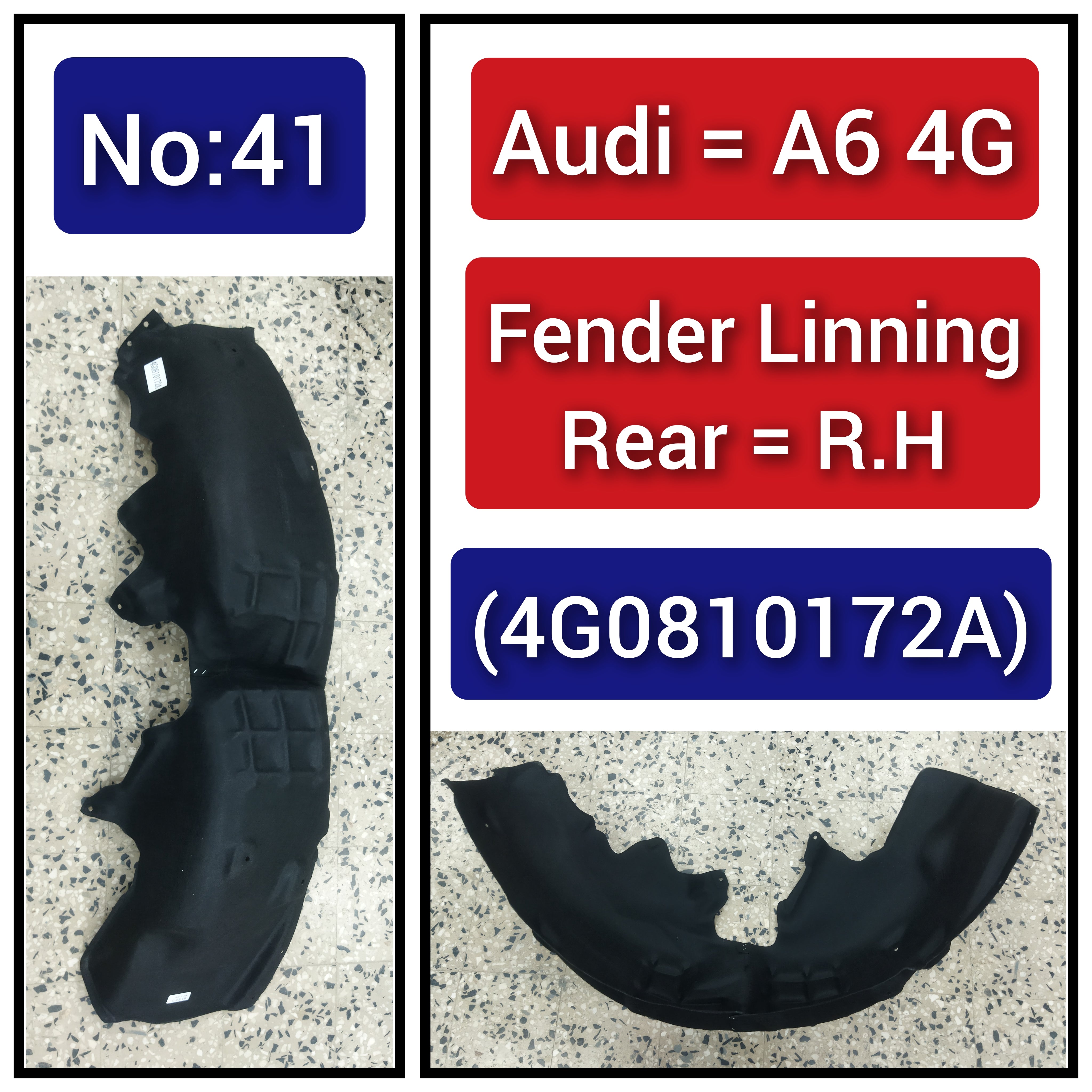 Front Right fender Liner 4G0810172A Compatible With AUDI A6 4G