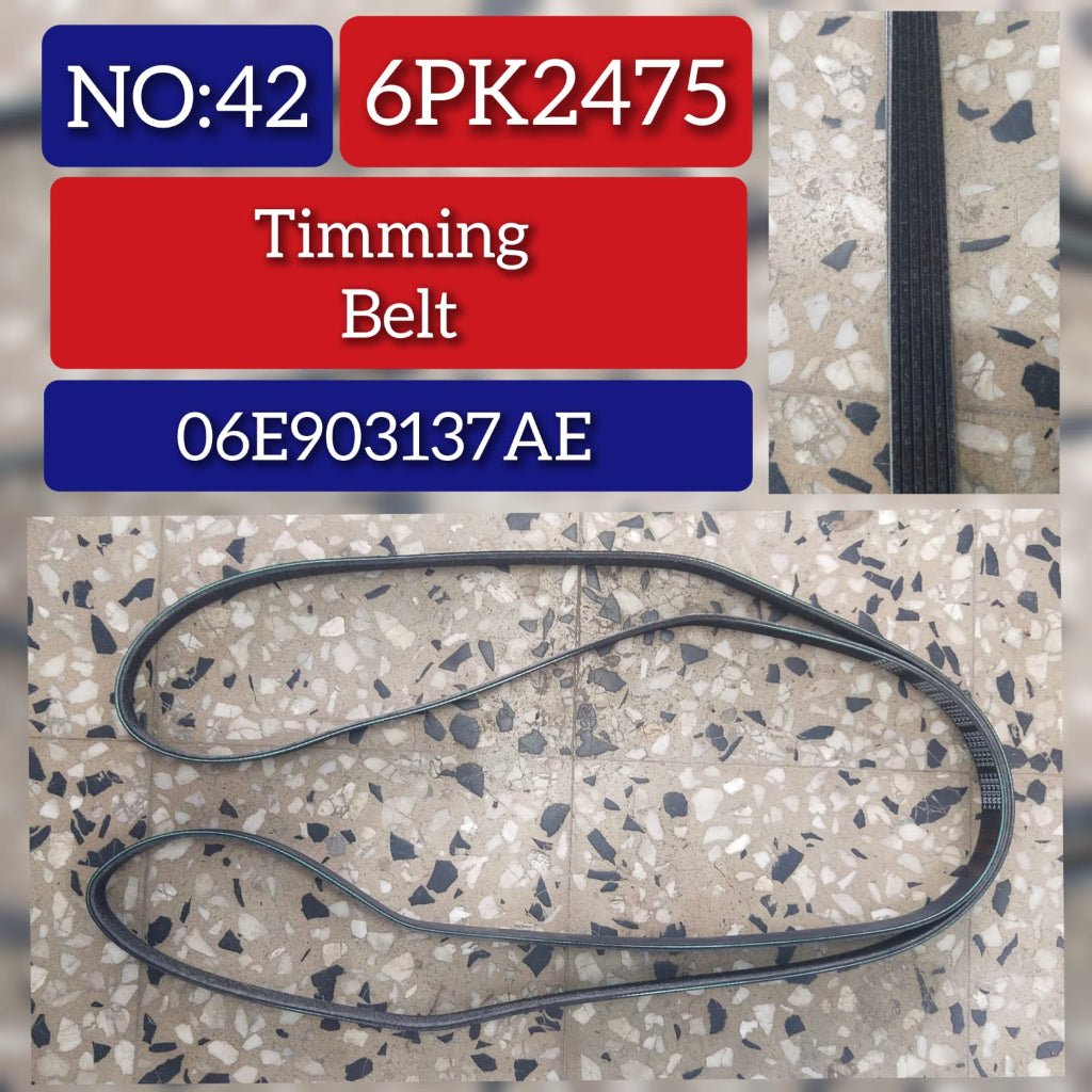Drive Belt 6PK2475 06E903137AE Compatible With Audi Q7 (4LB) & Porsche Cayenne (92A) & VW Touareg (7LA, 7L6, 7L7) Tag-BEL-42