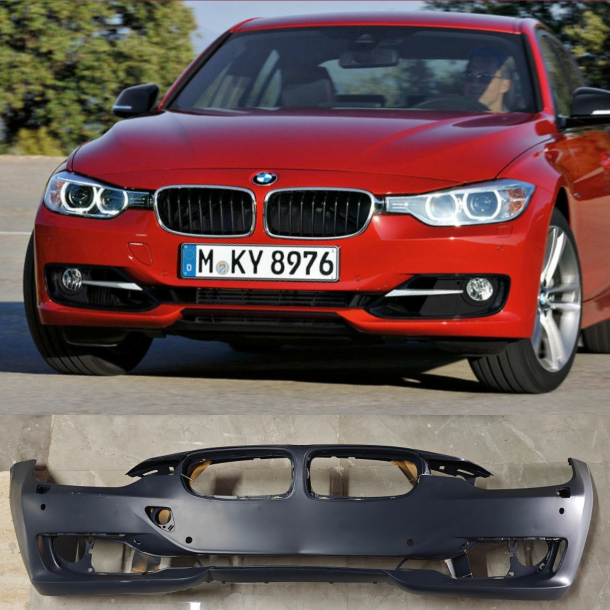 Front Bumper With Hole 51117293022 Compatible With BMW 3 Series F30 (2012-2015) Tag No.431A