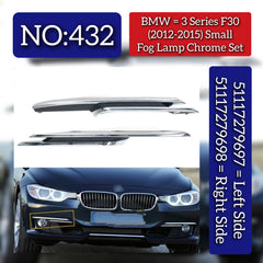 Small Fog Lamp Chrome Set Left 51117279697 & Right 51117279698 Compatible With BMW 3 Series (F30) (2012-2015) Tag No.432