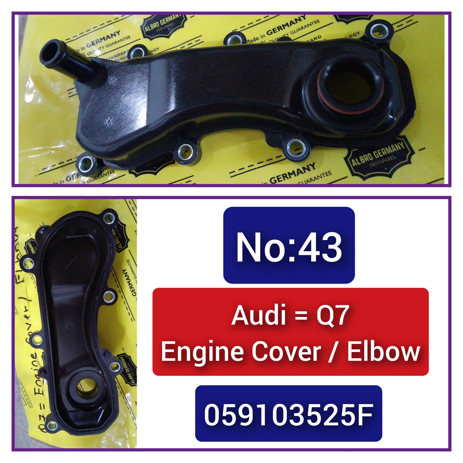 Elbow (Thermostat)  059103525F Compatible With AUDI A4 B8 A6 A8 Q5 Q7 Tag-E-43