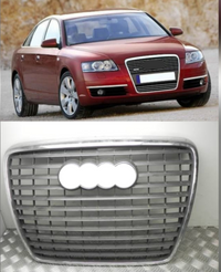 Show Grill Compatible With Audi A6 C6(2004-11) S-Line Silver Chrome (Without Number Plate) Tag 43