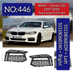 Fog Lamp Cover Left 51118068339 & Right 51118068340 & Fog Lamp Chrome Left 51118064979 & Right 51118064980 Compatible With BMW 5 series G38 (2018-2020)