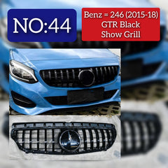 GTR Black Chrome Show Grill  Compatible With  Mercedes Benz B-Class W246 (2015-2019) Tag 44