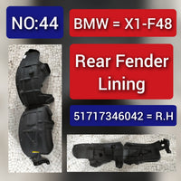 Rear Left fender Liner 51717346041 Compatible With  BMW X1 F48