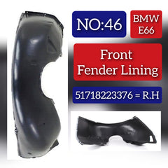 Front Right fender Liner 51718223376 Compatible With BMW 7 Series E65