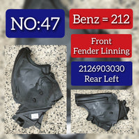 Front Left Fender Liner 2126903030 A2126903030  Compatible With MERCEDES-BENZ E-CLASS W212 Tag-FEM-47