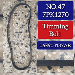 Belt 7PK1270 022145933F 06E903137AB 31110-PRA-013  Compatible With AUDI A4 B8 (8K2) | A4 / S4 & A5 Sportback (8TA) | A5 / S5 & A6 C6 (4F2) | A6 / S6 & Q7 (4LB)Tag-BEL-47