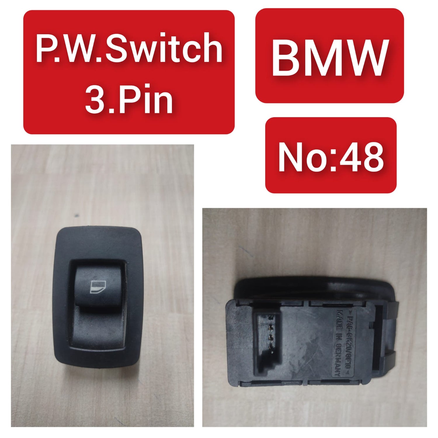 BMW 3 Pin Black Power Window Switch For BMW 3 Series E90,E93,E92 & X5 E70, X6 E71, E72, Z4 Roadster E89 61316945874  61316935534 6945874 Tag-SW-48