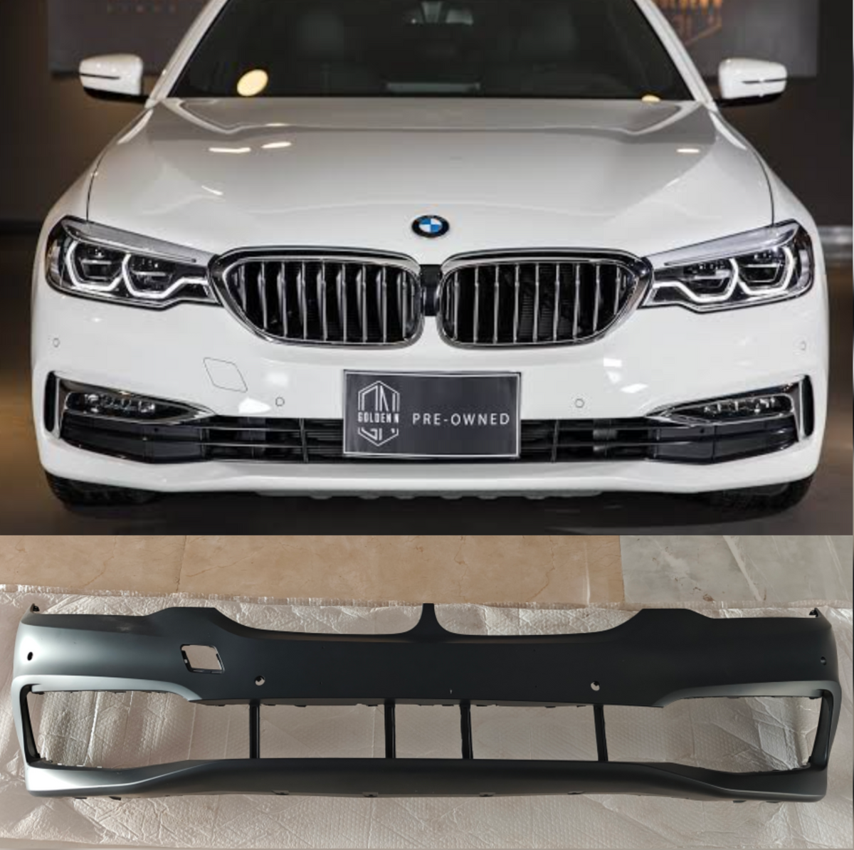Front Bumper With 4 Senson Hole 51117427440 Compatible With BMW 5 Series (G30) (2016-2020) Tag No.481A