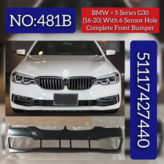 Front Bumper With 6 Senson Hole 51117427440 Compatible With BMW 5 Series (G30) (2016-2020) Tag No.481B