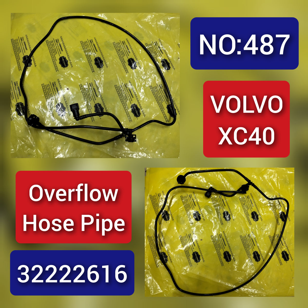 Overflow Hose Pipe 32222616 For Volvo XC40 Tag-H-487