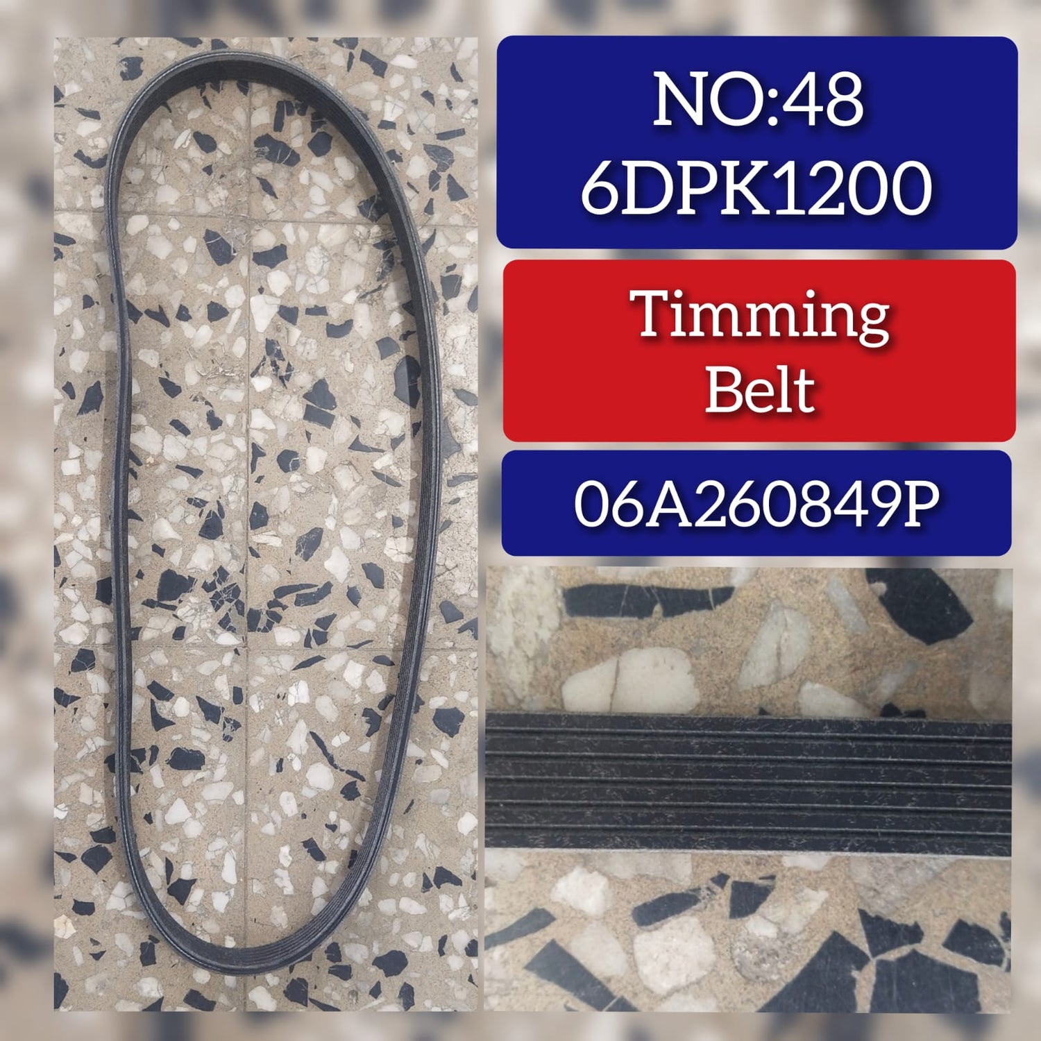 Belt 6DPK1200 06A260849  06A260849B 06A260849C 06A260849E Compatible With SKODA OCTAVIA I (1U2) OCTAVIA I Combi (1U5) & VW NEW BEETLE (9C1, 1C1) Tag-BEL-48