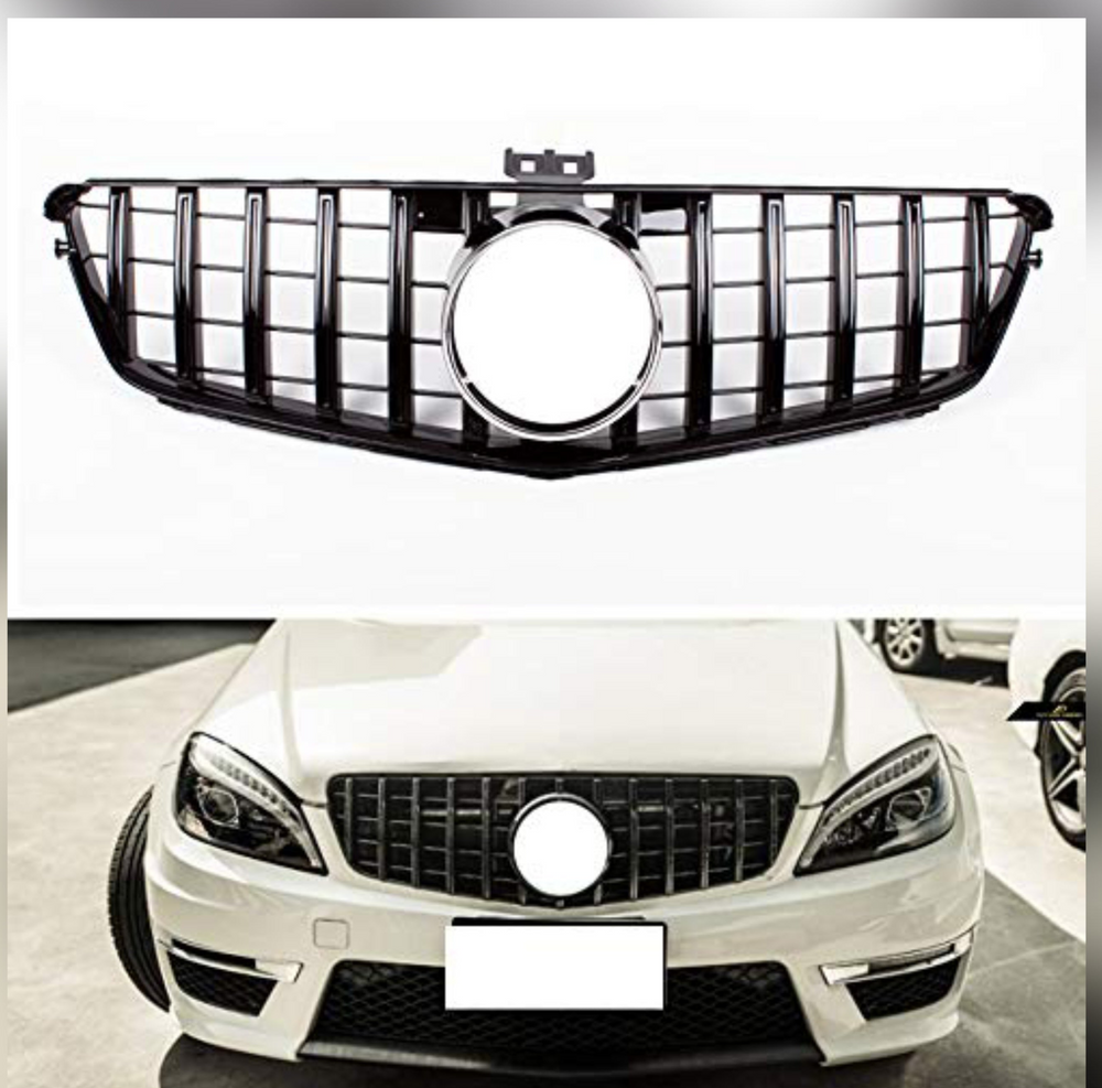 Black Show Grill  Compatible With Compatible With Mercedes Benz C-CLASS  204 T-1 (2008-2014) GTR Tag 4
