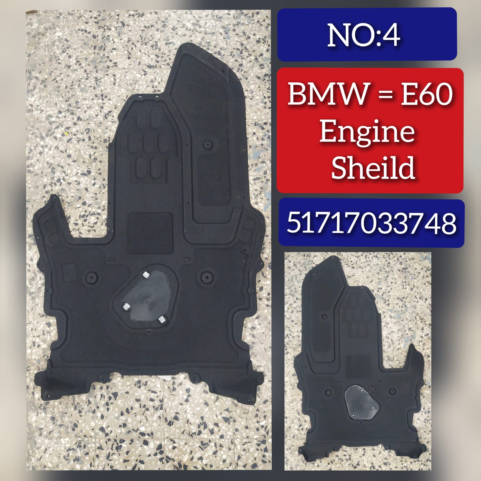 Gearbox Guard Transmission Belly Pan Underbody Shield 51717033748 Compatible with BMW 5 Series E60 Tag No.4