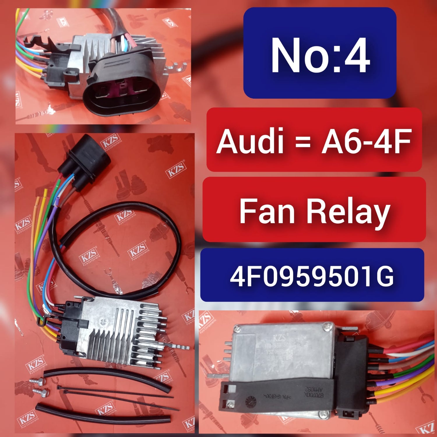Radiator Cooling Fan Radiator Condenser  4F0959501A 4F0959501E 4F0959501G Compatible with AUDI A6 C6 (4F2) | A6 / S6 (2004-11)