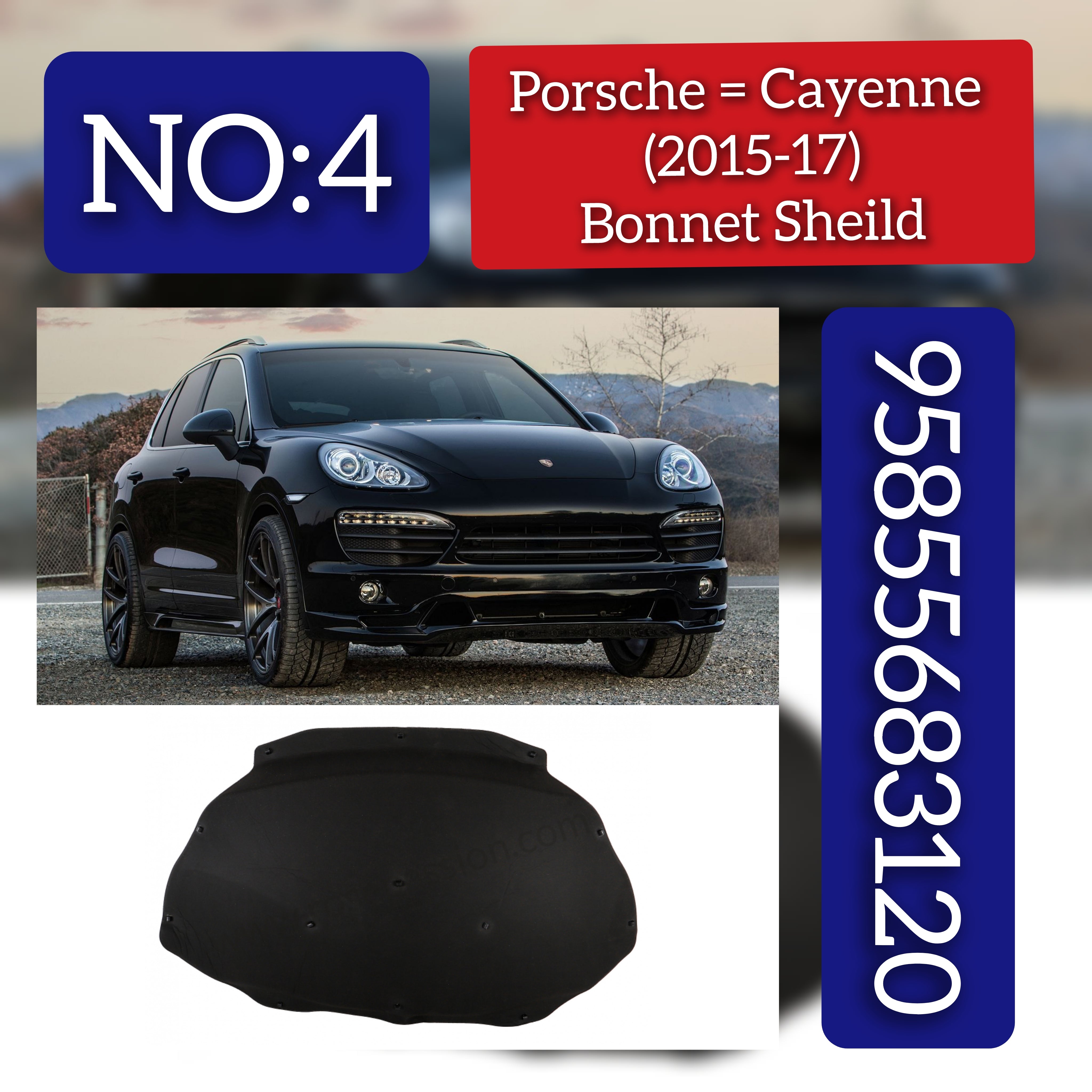 FRONT BONNET HOOD SOUND INSULATION 95855683120 Compatible With Porsche Cayenne 2015-2017 Tag No.4
