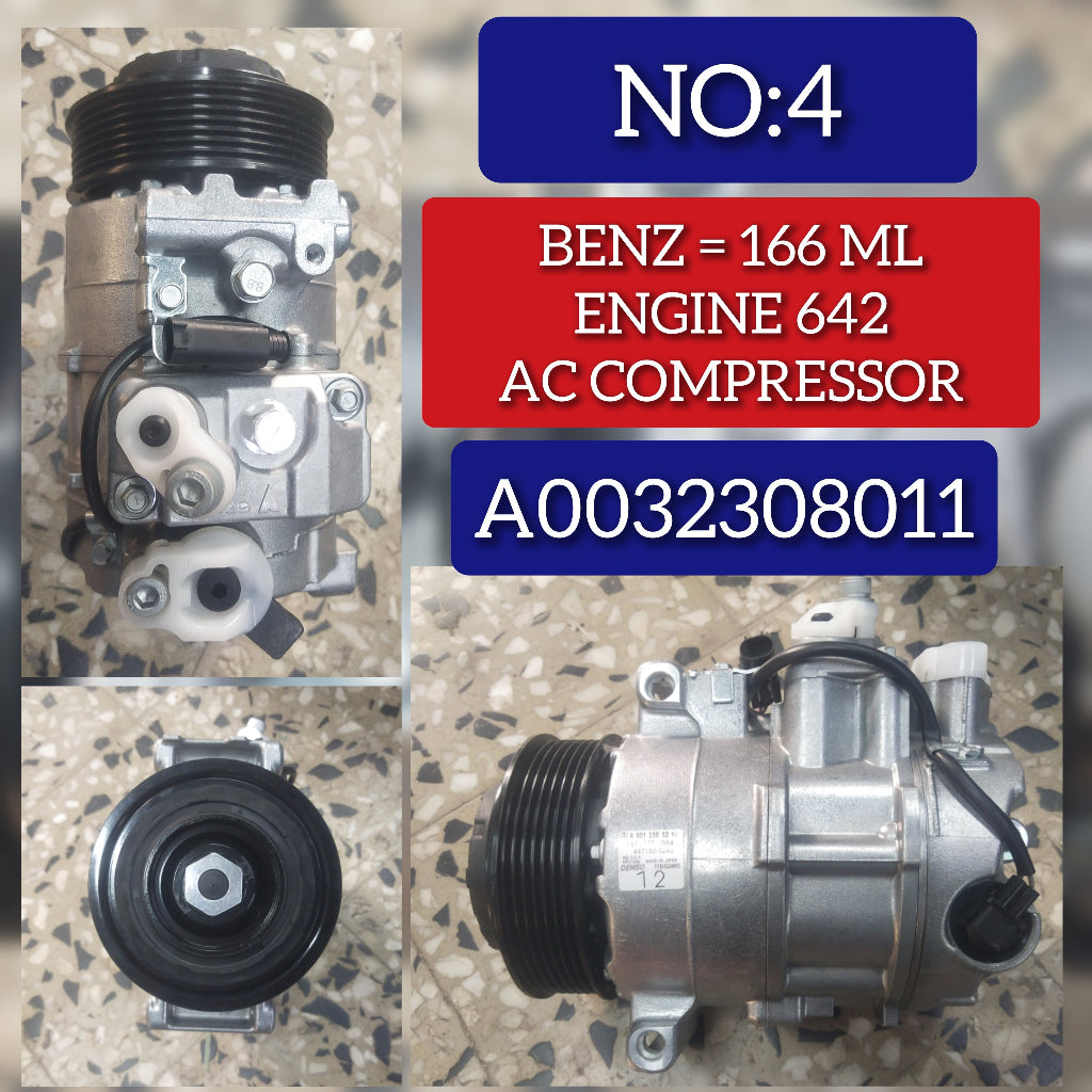 AC Compressor A0032308011 0032308011 Compatible with MERCEDES-BENZ GLE (W166) & GL-CLASS (X166) & M-CLASS (W166) (642)