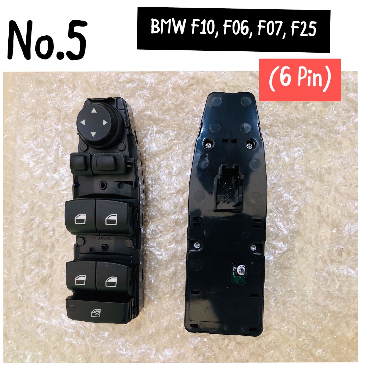 BMW 5 Series F10,F06, F07 & X3 F25 6 Pin  Electric Power Window Black Switch 61319241955 61319208111 61319238239 61319179913  Tag-SW-05