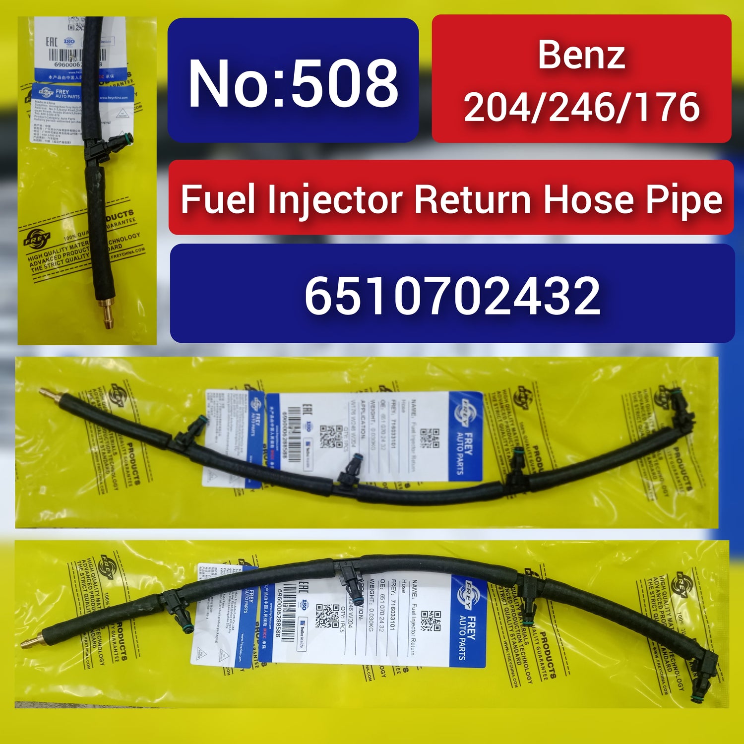 Fuel Pipe  6510702432 A6510702432 Compatible With MERCEDES-BENZ A-CLASS (W176) & C-CLASS (W204) &   CLA Coupe (C117) &  CLS (C218) &  E-CLASS (W212)  & GLE (W166) &  M-CLASS (W166)